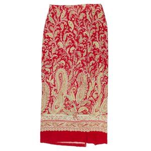 Column Maxi Skirt | Red Paisley Button Down | Size 12 | Intriguing Threads